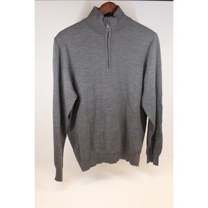 Harry Rosen Gray qurter long-sleeve sweater